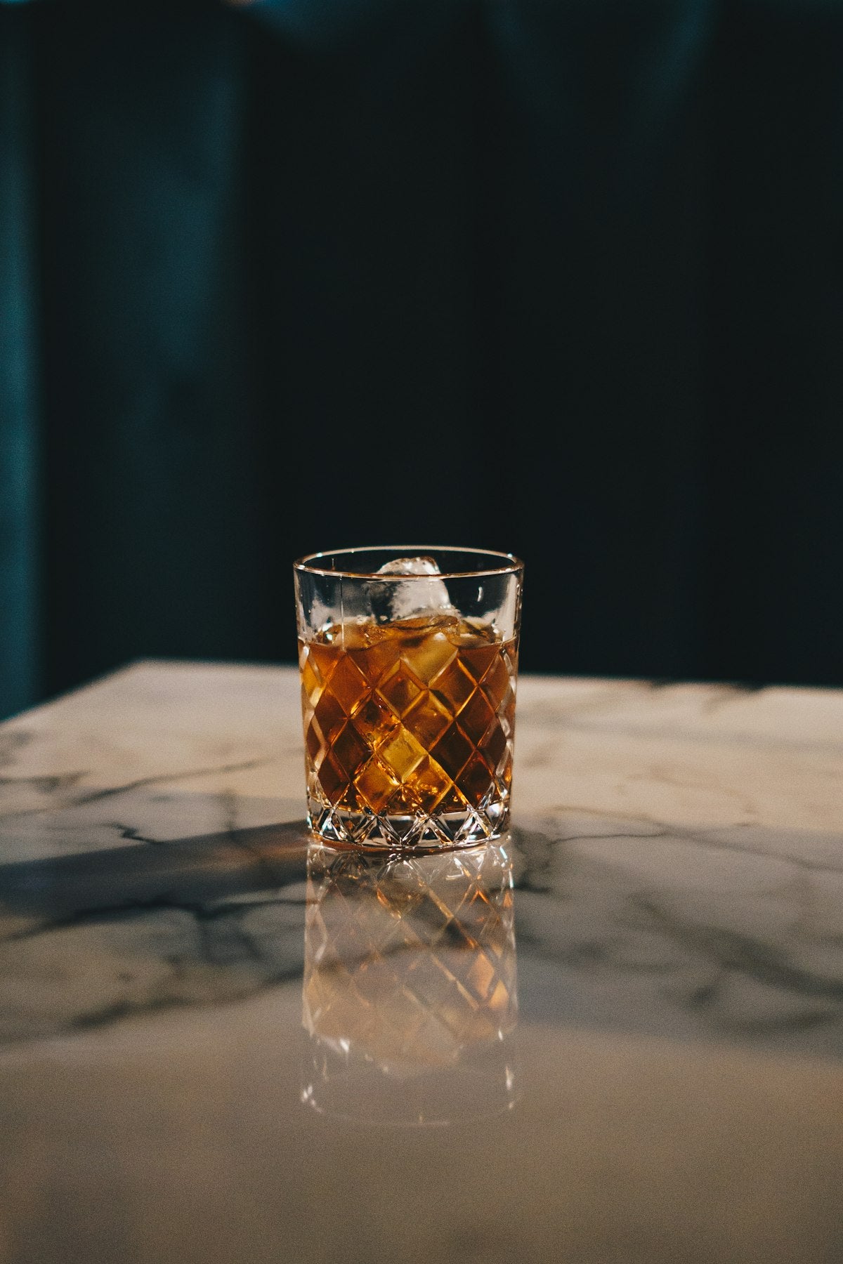 Crystal whiskey glasses close up