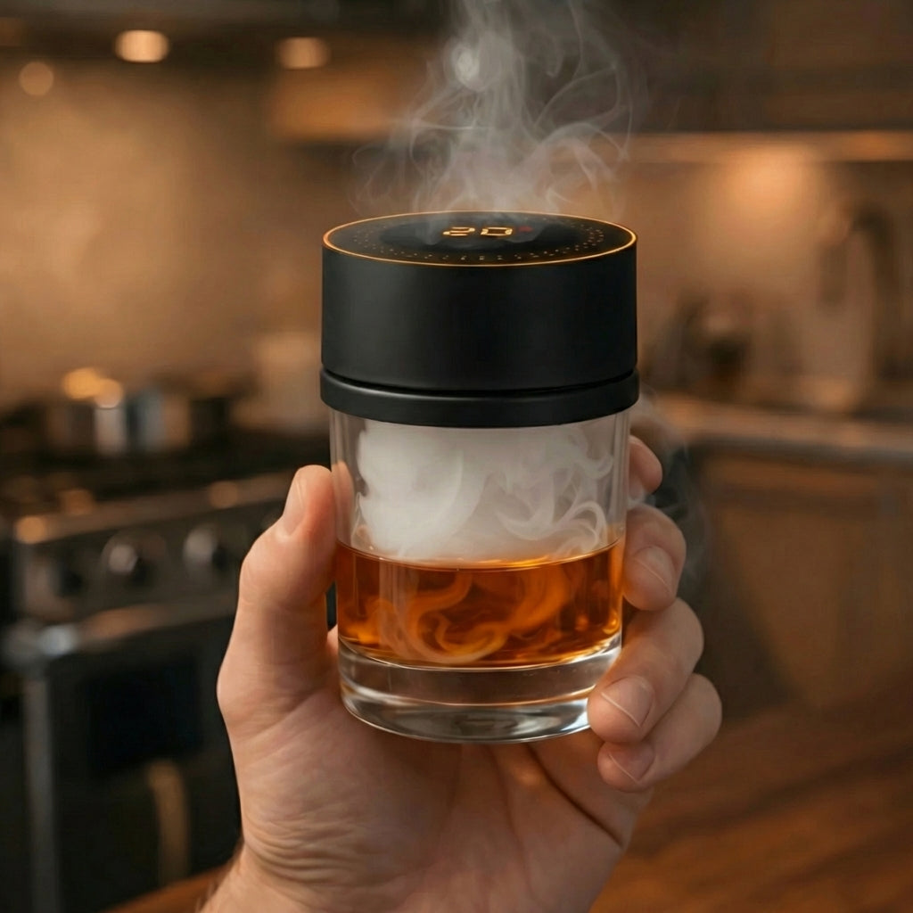 Nightcask Cocktail Smoker smoke filling glass