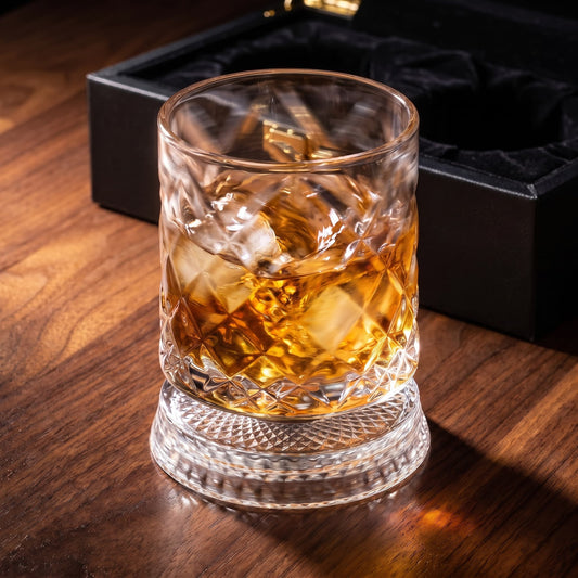 Nightcask Infinite Spin Crystal whiskey glass spinning